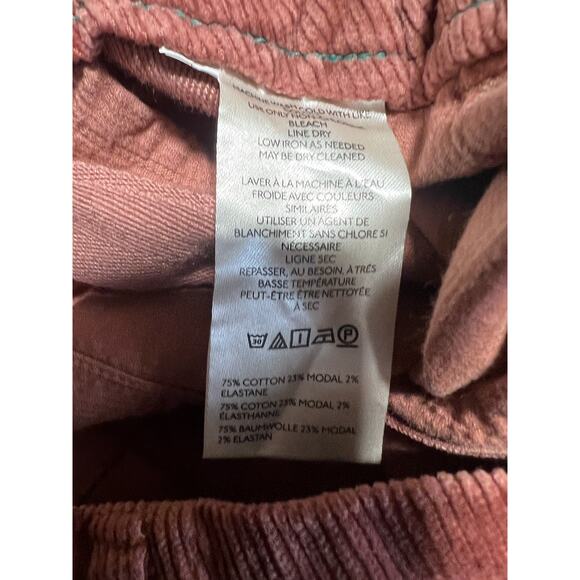 New Anthropologie Maeve 27 Tall Colette Cropped Corduroy Wide Leg Pants Orange - Picture 9 of 10